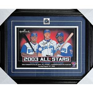 Vernon Wells/Roy Halladay/Carlos Delgado Framed Autographed Toronto Blue Jays 10X14 Photo