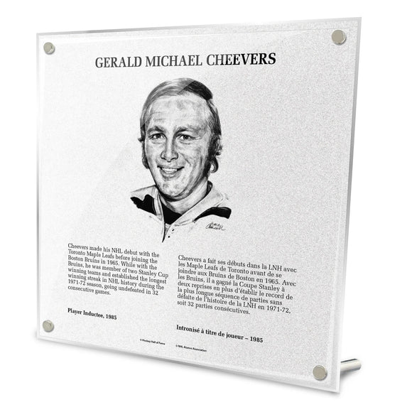 NHL Legends HOF Plaque - Gerry Cheevers