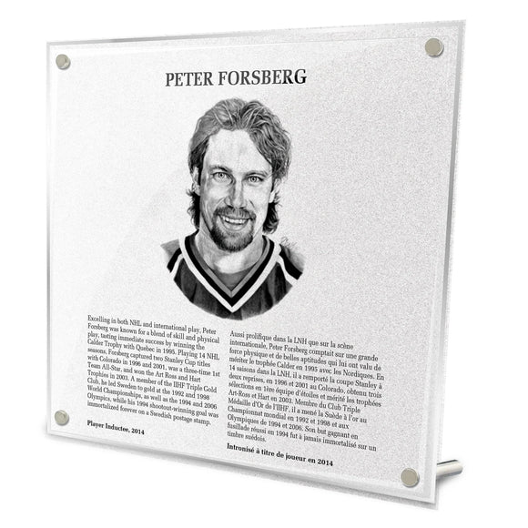 NHL Legends HOF Plaque - Peter Forsberg