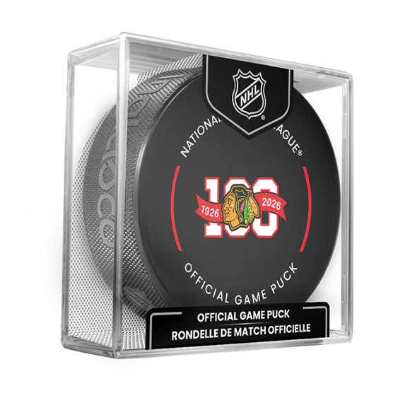 Chicago Blackhawks 100th Anniversary Official Game Model Puck