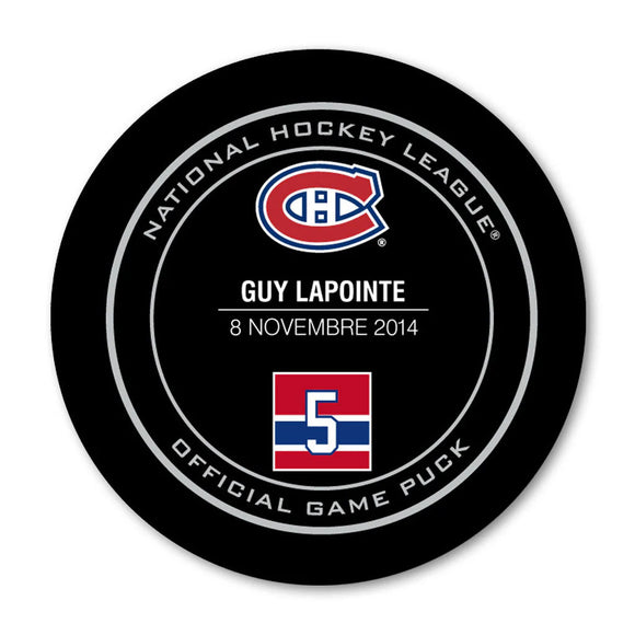 Guy Lapointe Jersey Retirement Night Official Game Puck