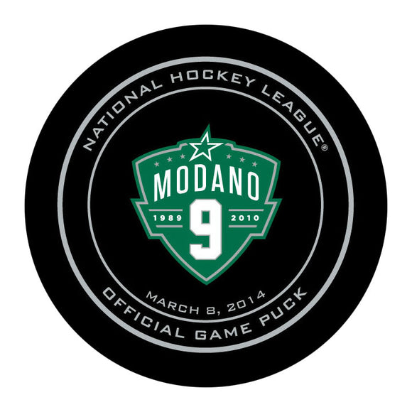 Mike Modano Jersey Retirement Night Official Game Puck