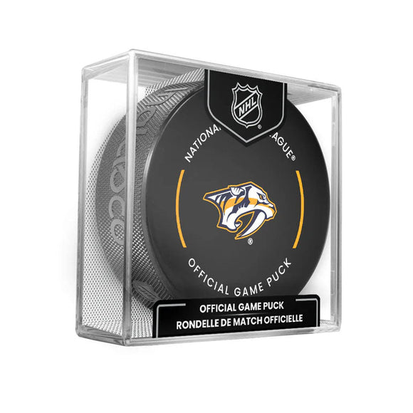 Pre-Order - Juuse Saros Autographed Nashville Predators Official Game Puck