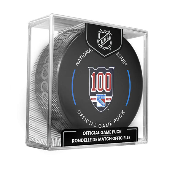 New York Rangers 100th Anniversary Official Game Model Puck