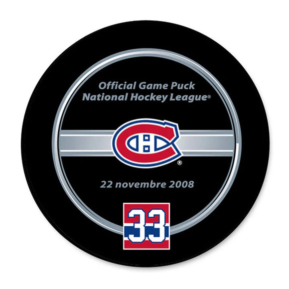 Patrick Roy Jersey Retirement Night Official Game Puck