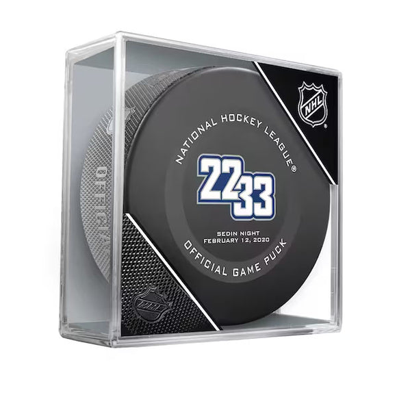 Daniel Sedin/Henrik Sedin Jersey Retirement Night Official Game Puck