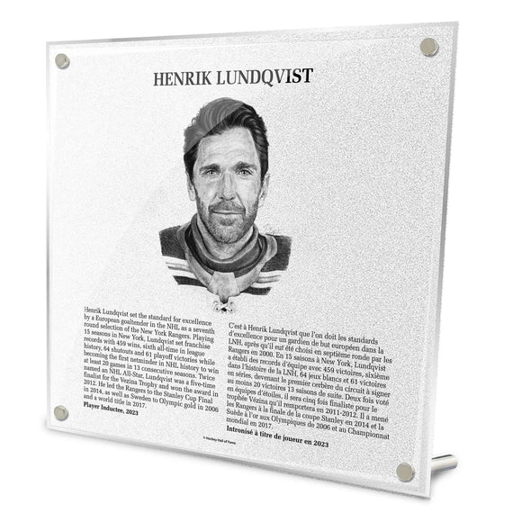 NHL Legends HOF Plaque - Henrik Lundqvist