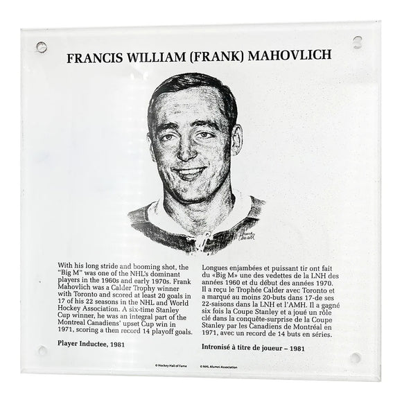 NHL Legends HOF Plaque - Frank Mahovlich