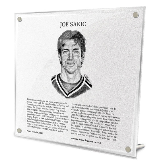 Pre-Order - Joe Sakic Autographed NHL Legends Replica HOF Plaque