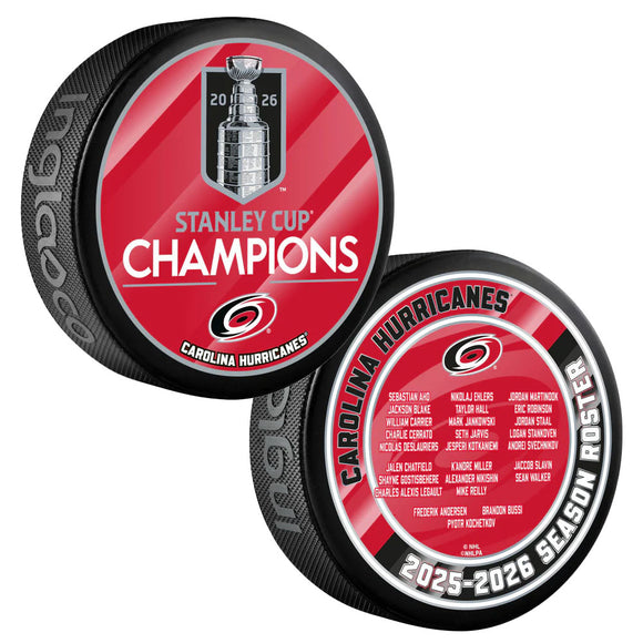 2026 Carolina Hurricanes Stanley Cup Champions Roster Puck – Frozen Pond