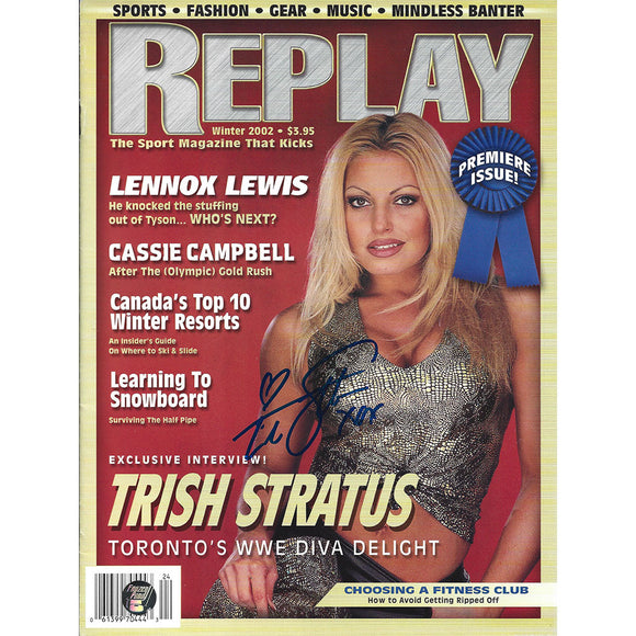 Trish Stratus Autographed Replay Magazine Winter 2002 Issue