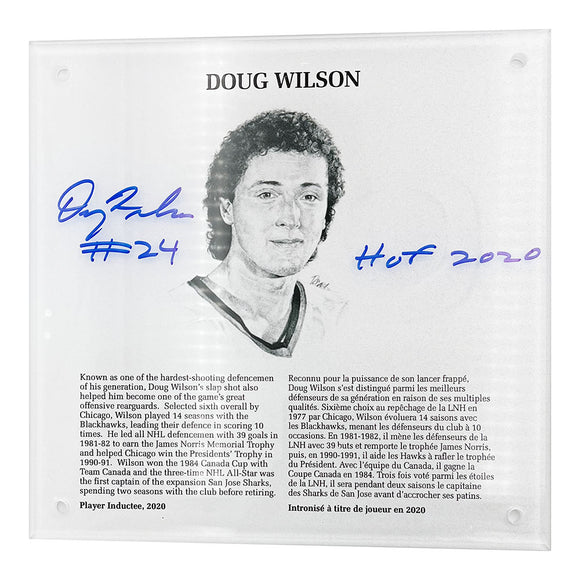Doug Wilson Autographed NHL Legends HOF Plaque