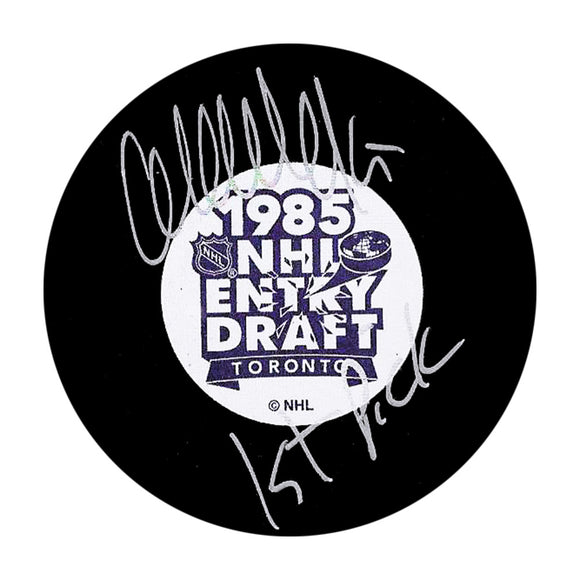 Wendel Clark Autographed 1985 NHL Draft Puck w/