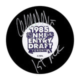 Wendel Clark Autographed 1985 NHL Draft Puck w/"1st Pick"