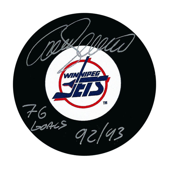 Teemu Selanne Autographed Winnipeg Jets Puck (w/