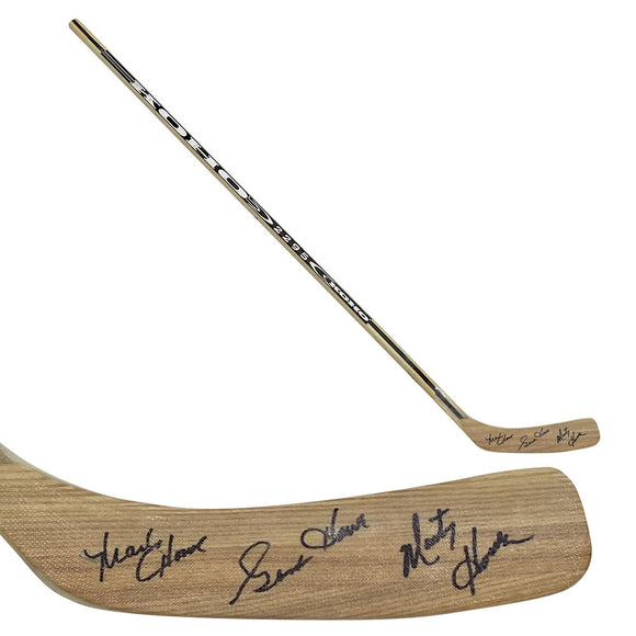 Gordie/Mark/Marty Howe Autographed Stick