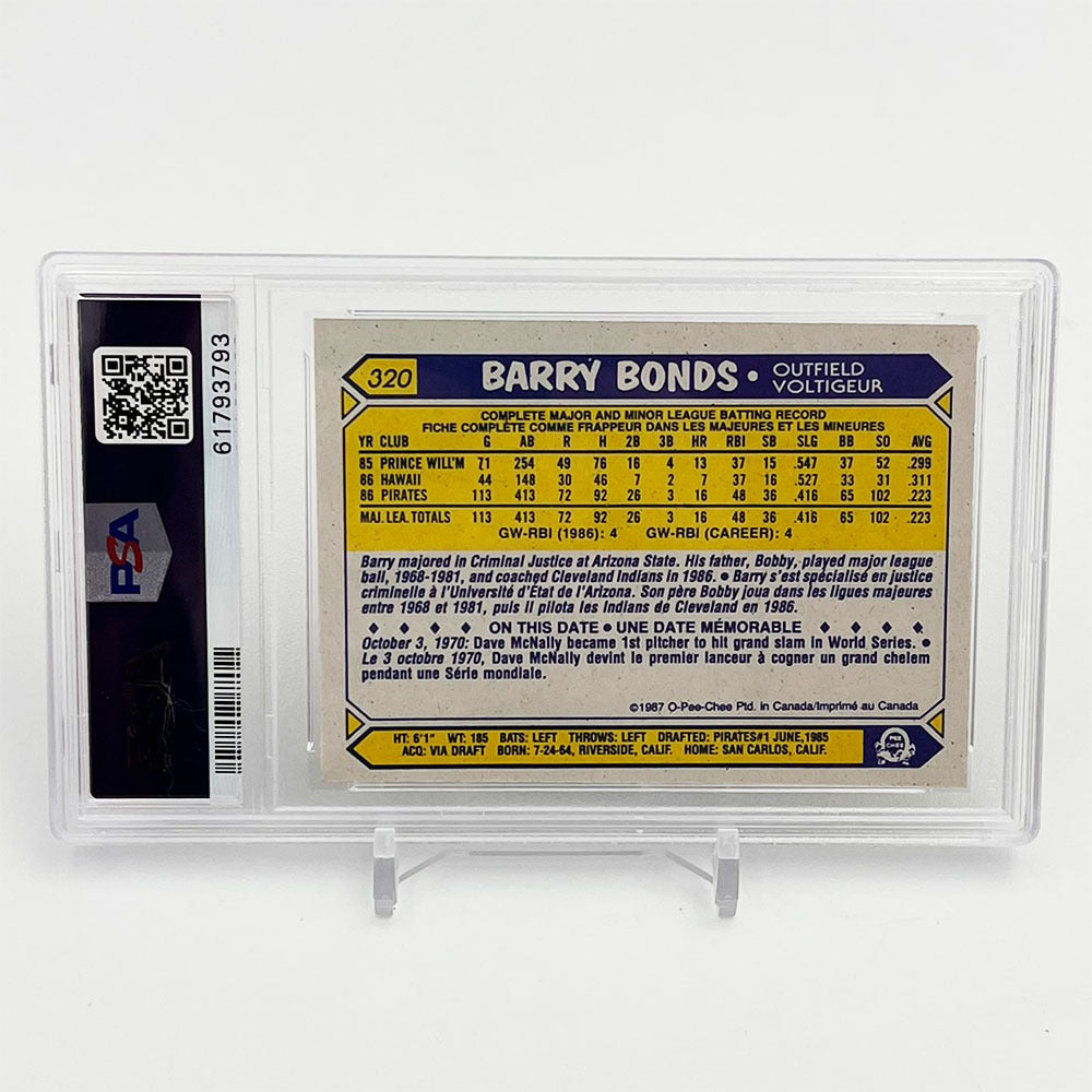 Barry Bonds Tiffany Rookie Card PSA factory