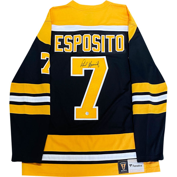 Adidas Boston Bruins No7 Phil Esposito Black 1917-2017 100th Anniversary Stanley Cup Final Bound Stitched NHL Jersey