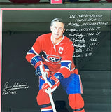 Jean Beliveau (deceased) Autographed & Multi-Inscribed Montreal Canadiens Framed Display