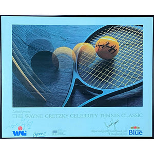 Wayne Gretzky & Janet Jones Autographed Wanye Gretzky Celebrity Tennis Classic Framed Poster