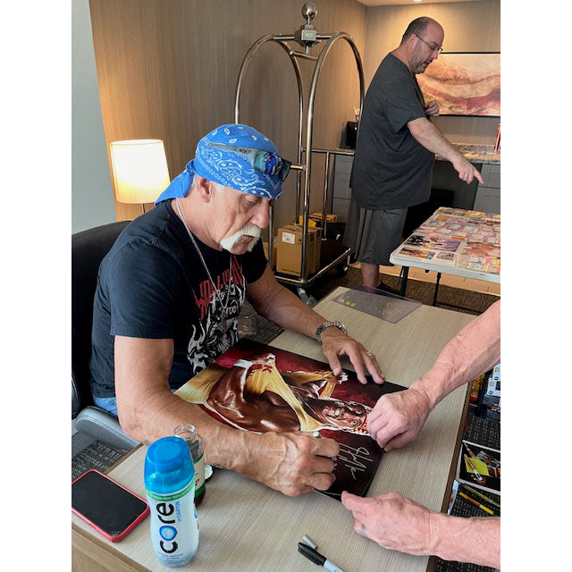 Hulk Hogan (deceased) Autographed WWE 16X20 Photo (Ripping Shirt