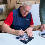 Marty McSorley Autographed Edmonton Oilers 8X10 Photo (B+W Background)