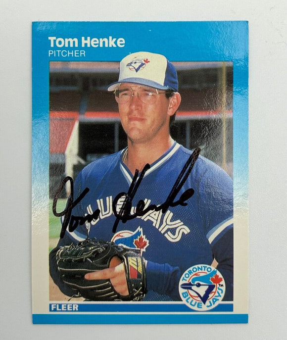 Tom Henke Autographed 1987 Fleer Baseball Card