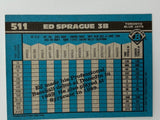 Ed Sprague Autographed 1990 Topps Bowman Baseball Card