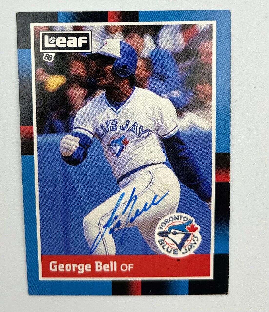George Bell Autographed 1988 Leaf Baseball Card – Frozen Pond