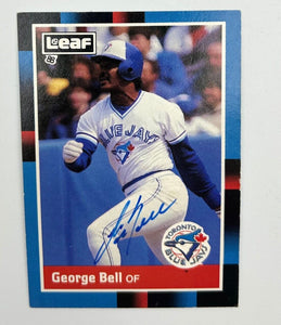 George Bell Autographed 1988 Leaf Baseball Card