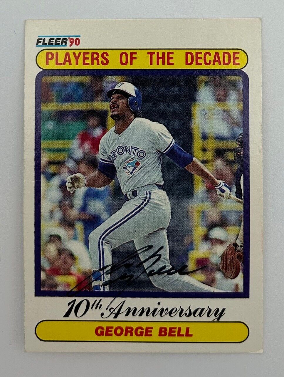George Bell George Bell Autographed 1990 Fleer Players of the Decade Card – Frozen Pond
