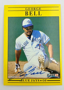 George Bell Autographed 1991 Fleer Baseball Card