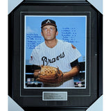 Phil Niekro Framed Autographed Atlanta Braves 16X20 Photo w/"No Hitter" Inscription