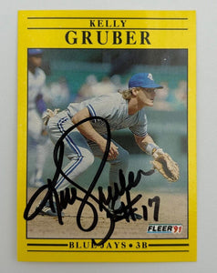 Kelly Gruber Autographed 1991 Fleer Card
