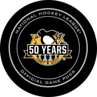 2016-17 Pittsburgh Penguins 50th Anniversary Official Game Model Puck