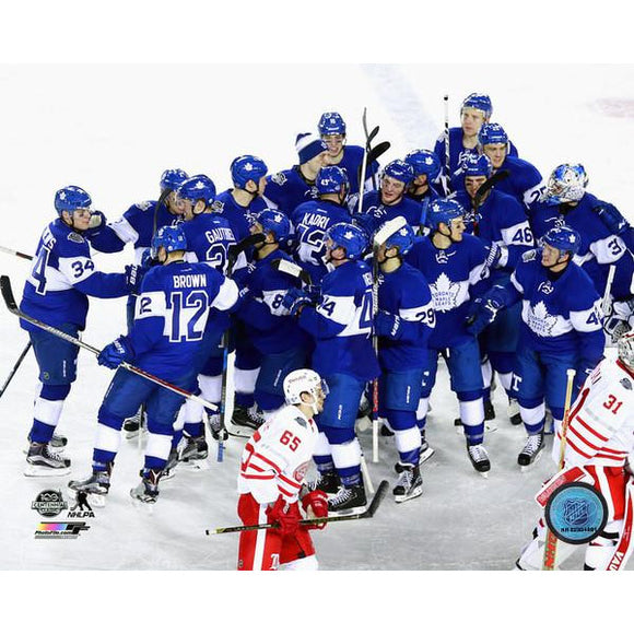 Auston Matthews Toronto Maple Leafs Fanatics Authentic Unsigned 2017 NHL Centennial Classic Game-Winning Goal Celebration Photograph
