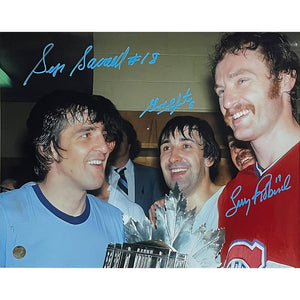 Serge Savard/Guy Lapointe/Larry Robinson Autographed Montreal Canadiens 11X14 Combo Photo