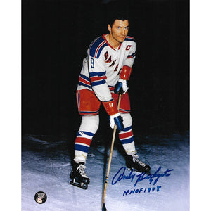 Andy Bathgate (deceased) Autographed New York Rangers 8X10 Photo