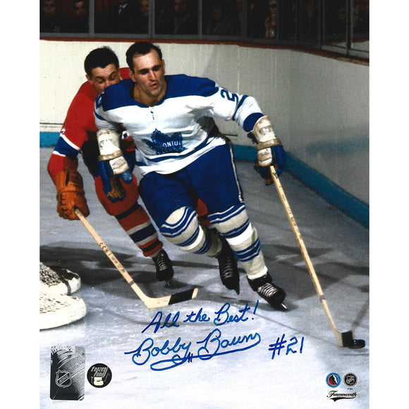 Bobby Baun Autographed Toronto Maple Leafs 8X10 Photo (vs. Canadiens)