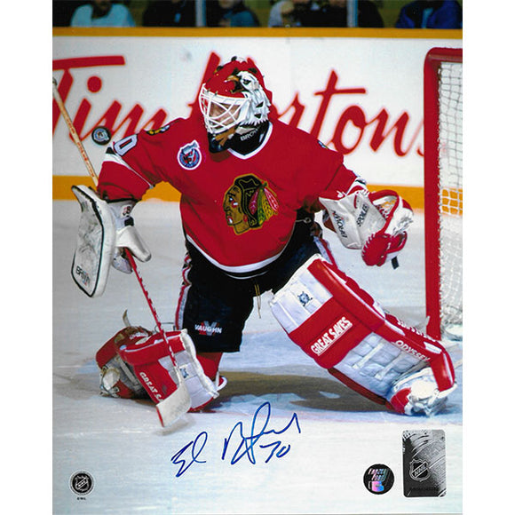 Ed Belfour Autographed Chicago Blackhawks 8X10 Photo