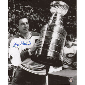 Jean Beliveau (deceased) Autographed Montreal Canadiens 8X10 Photo (w/Cup)