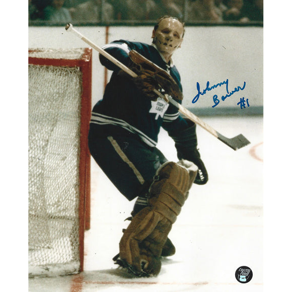 Johnny Bower (deceased) Autographed Toronto Maple Leafs 8X10 Photo (w/Mask)