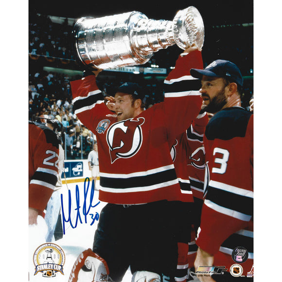 Martin Brodeur Autographed New Jersey Devils 8X10 Photo (w/Cup)