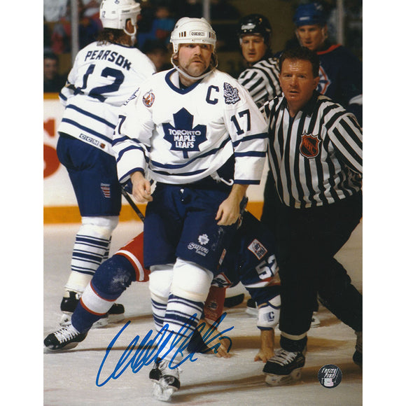 Wendel Clark Autographed Toronto Maple Leafs 8X10 Photo (After Fight)