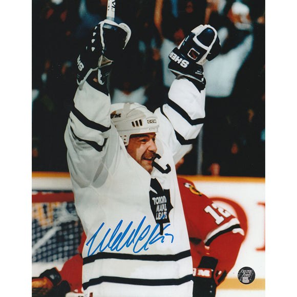 Wendel Clark Autographed Toronto Maple Leafs 8X10 Photo (Arms Up)