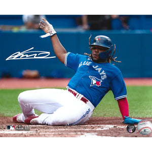 Vladimir Guerrero Jr. Autographed Toronto Blue Jays 8X10 Photo (Slide)