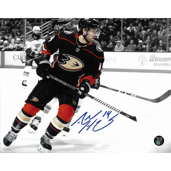 Adam Henrique Autographed Anaheim Ducks 8X10 Photo (B+W Background)