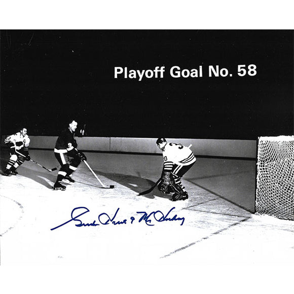 Gordie Howe Autographed 8X10 Photo (Playoff Goal No. 58) – Frozen Pond