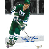 Mark Howe Autographed Hartford Whalers 8X10 Photo (B+W Background)