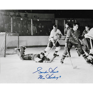 Gordie Howe Autographed 8X10 Photo (vs. NY Rangers)